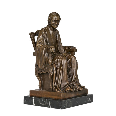 Bronzeskulptur<br> Voltaire 35 cm