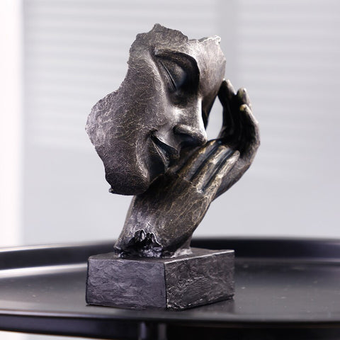 Statue Frauengesicht Bronzeeffekt 22 cm