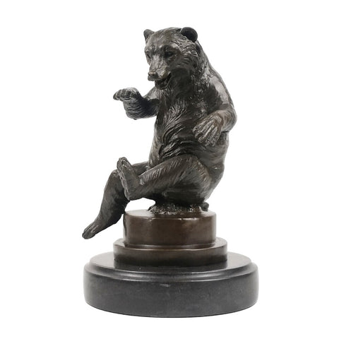 Tierische Bronzeskulptur<br> Bär 22 cm