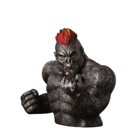 Gorilla-Statue aus Harz<br> Schwarz