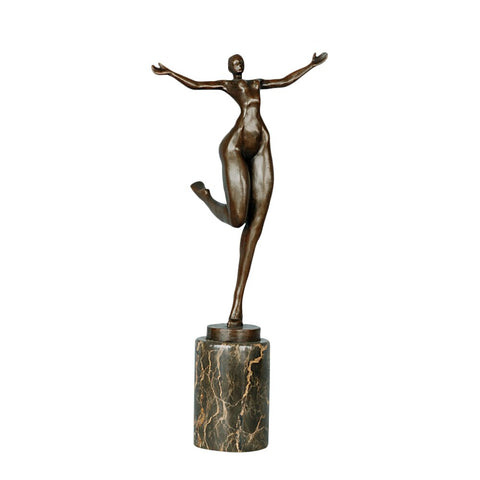 Bronzeskulptur<br> Bronzestatuette Frau 41 cm