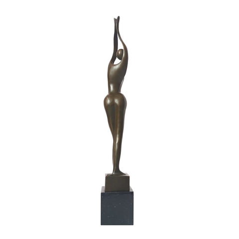 Bronzeskulptur<br> Bronzestatuette Frau 53 cm
