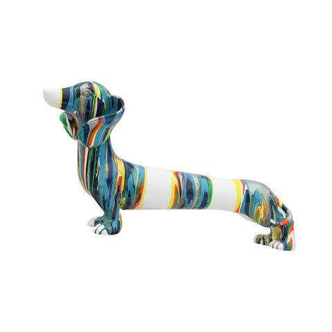 Farbige Hundestatue<br> Dackel