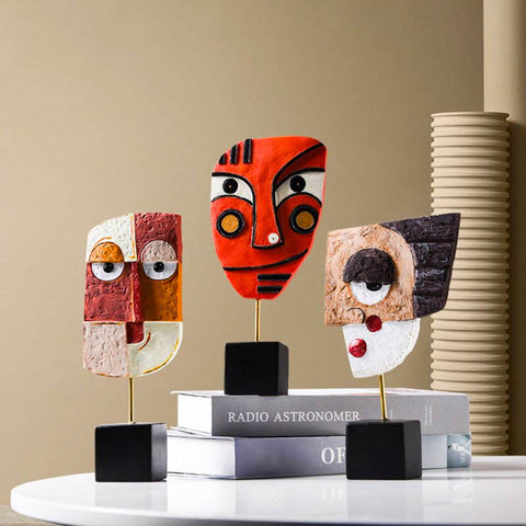 Abstrakte Skulptur<br> Abstrakte Gesichtsdekoration 23 cm