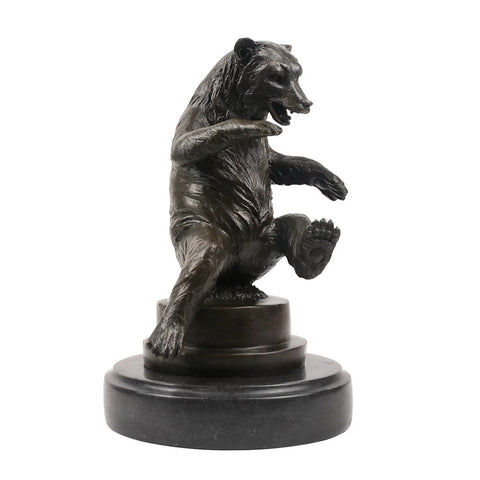 Tierische Bronzeskulptur<br> Bär 22 cm