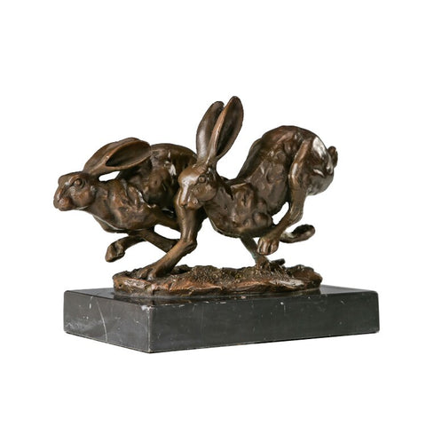 Bronzene Hasenskulptur