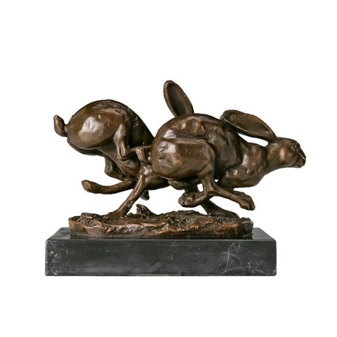 Bronzene Hasenskulptur