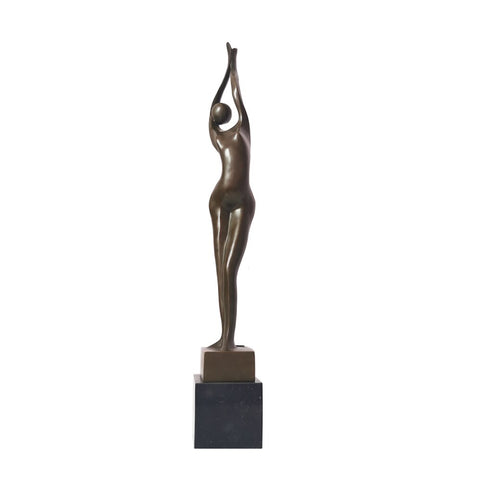 Bronzeskulptur<br> Bronzestatuette Frau 53 cm