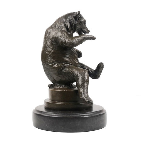 Tierische Bronzeskulptur<br> Bär 22 cm