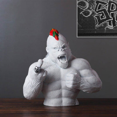 Gorilla-Statue aus Harz<br> Schwarz