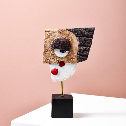 Abstrakte Skulptur<br> Abstrakte Gesichtsdekoration 23 cm