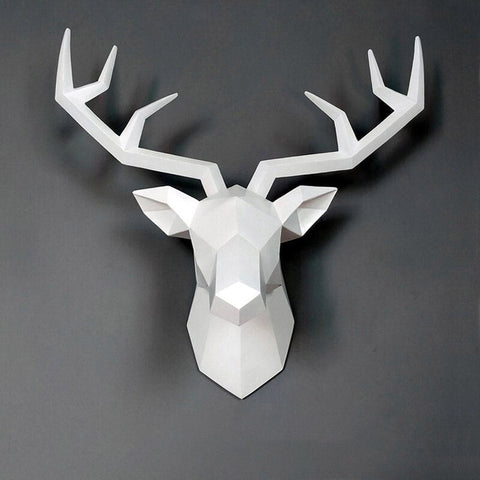 Hirsch-Wandskulptur<br> Origami-Wanddekoration
