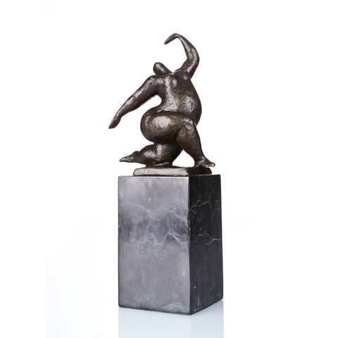 Bronzeskulptur<br> Bronzestatue Frau rund 28 cm
