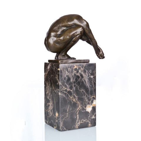 Moderne Bronzeskulptur<br> „Der Taucher“