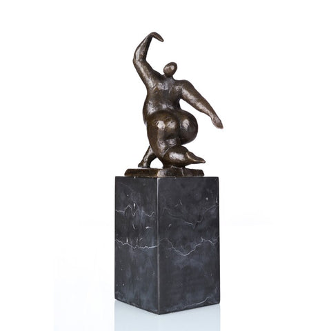Bronzeskulptur<br> Bronzestatue Frau rund 28 cm