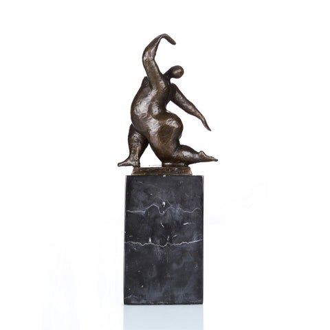 Bronzeskulptur<br> Bronzestatue Frau rund 28 cm