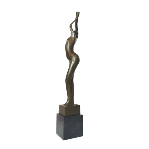Bronzeskulptur<br> Bronzestatuette Frau 53 cm