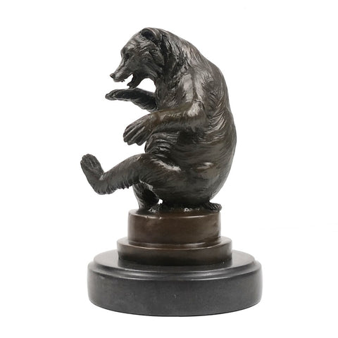 Tierische Bronzeskulptur<br> Bär 22 cm