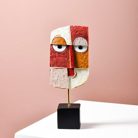 Abstrakte Skulptur<br> Abstrakte Gesichtsdekoration 23 cm