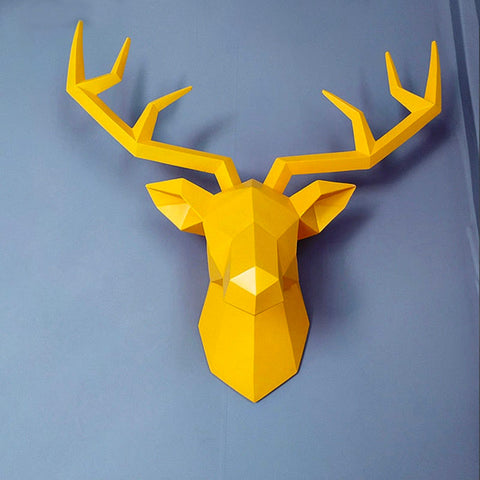 Hirsch-Wandskulptur<br> Origami-Wanddekoration