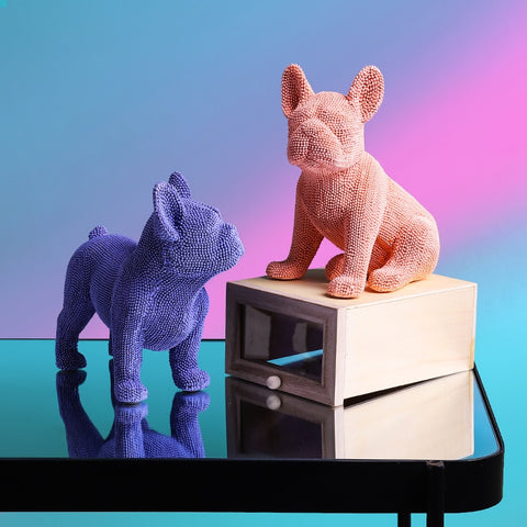 Bulldoggenstatue<br> Französische Bulldogge aus Kunstharz, 19 cm