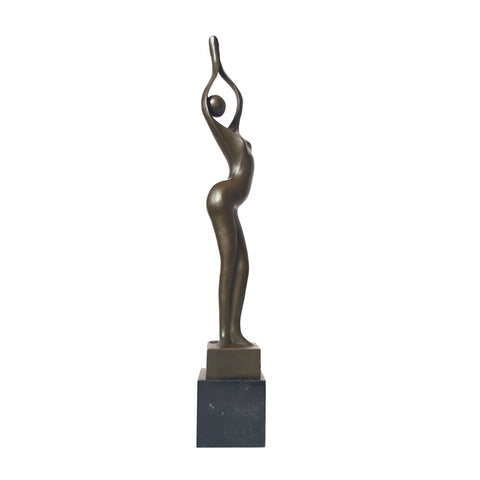 Bronzeskulptur<br> Bronzestatuette Frau 53 cm