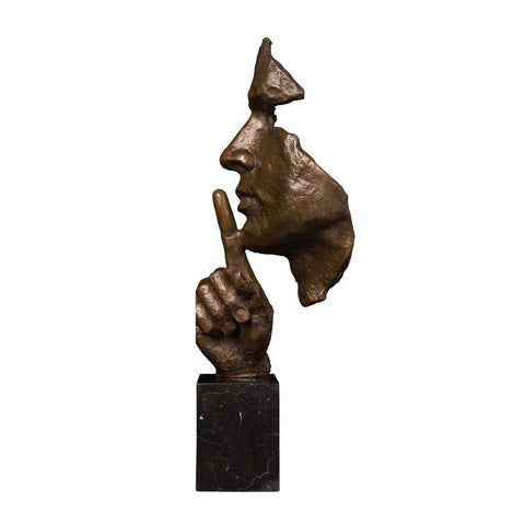 Bronzeskulptur<br> Schweigestatue 50 cm