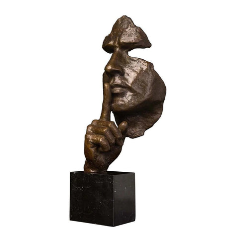 Bronzeskulptur<br> Schweigestatue 50 cm