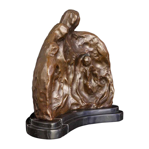 Abstrakte Bronzeskulptur<br> Familie 25 cm