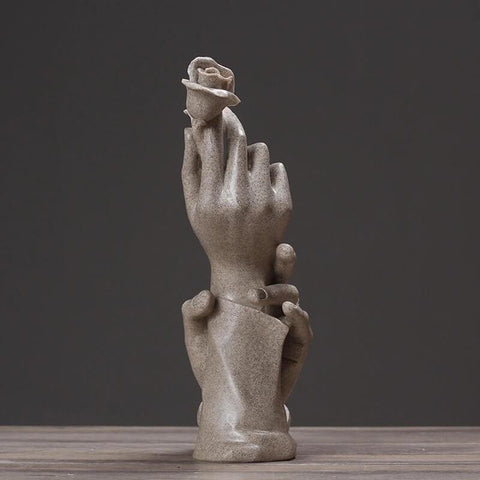 Paarstatue<br> Hände &amp; Rose