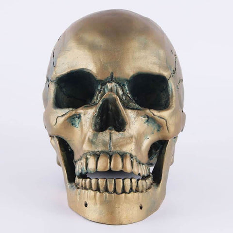Totenkopfstatue<br> Bronzeschädel 15 cm