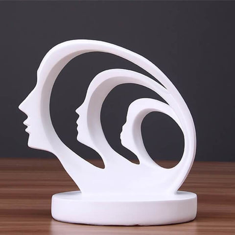 Mannstatue<br> Trio abstrakter Gesichter