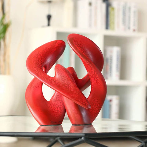 Abstrakte Skulptur<br> Union Rot 40 cm