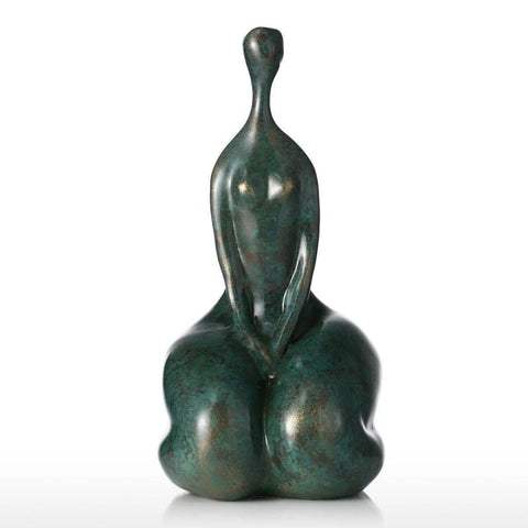 Runde Frauenstatue<br> Einzelsitz 30 cm