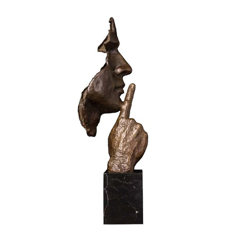 Bronzeskulptur<br> Schweigestatue 50 cm
