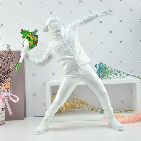 statue banksy flower thrower