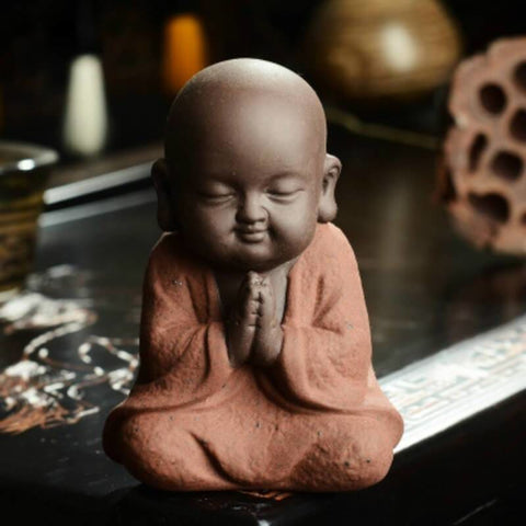 Moderne Skulptur<br> Buddhistische Mönchstatuette 9 cm