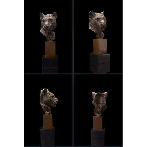 Bronze-Panther-Skulptur<br> Deluxe-Nachbildung 21 cm