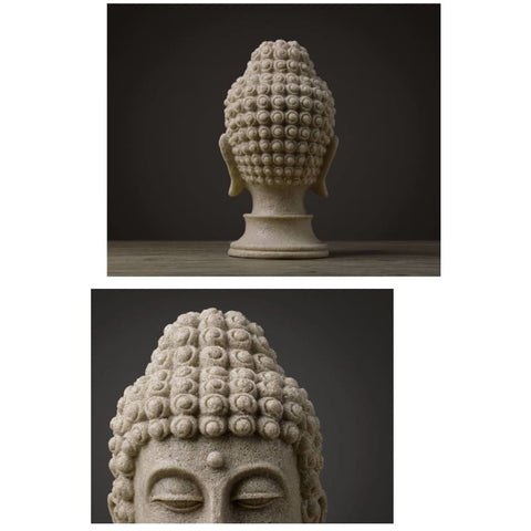 Moderne Kopfskulptur<br> aus Buddha-Stein 33 cm