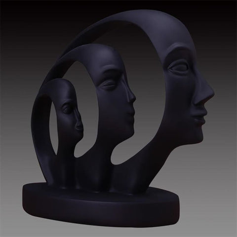 Mannstatue<br> Trio abstrakter Gesichter