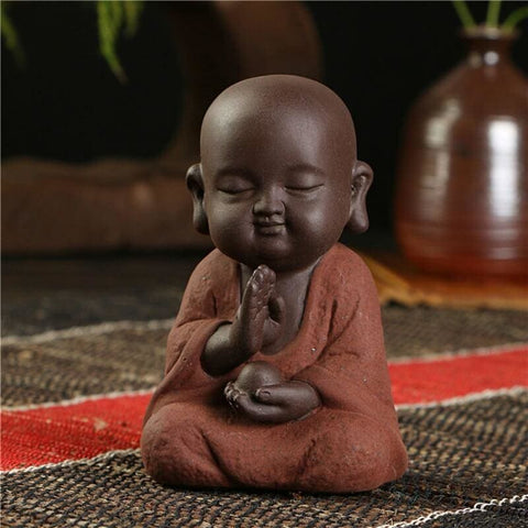 Moderne Skulptur<br> Buddhistische Mönchstatuette 9 cm