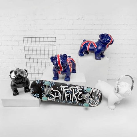 Hundestatue<br> Bulldoggenmusik 33 cm