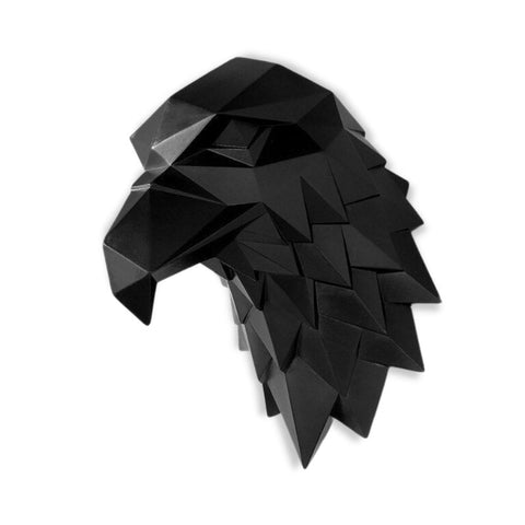 Adler-Wandskulptur<br> Schwarze Wanddekoration
