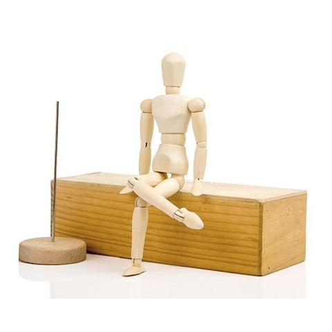 Mannstatue<br> Gelenkige Schaufensterpuppe aus Holz