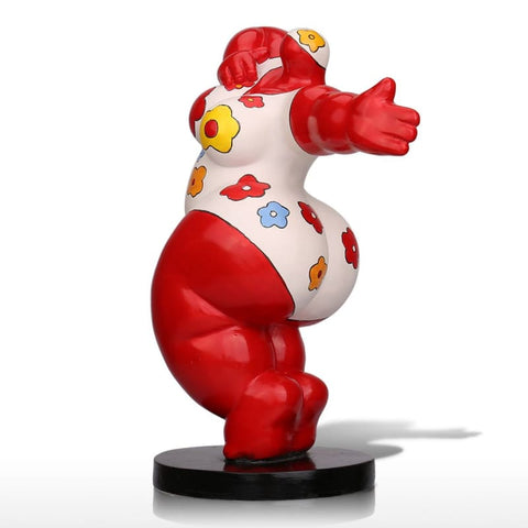 Runde Frauenstatue<br> Oma 28 cm