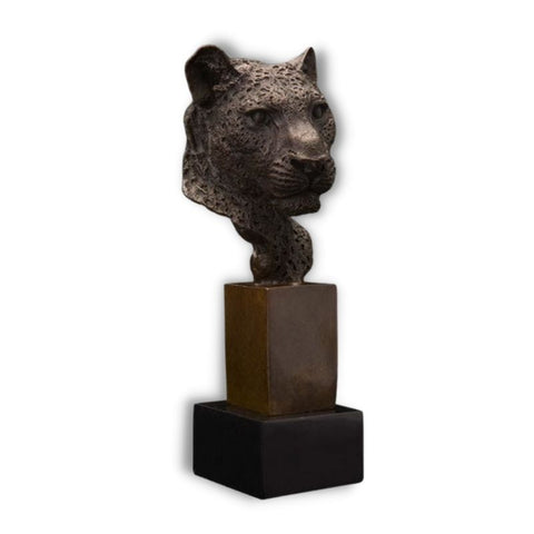 Bronze-Panther-Skulptur<br> Deluxe-Nachbildung 21 cm