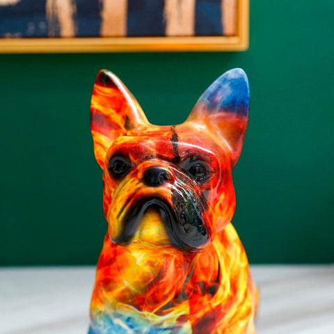 Bulldoggenstatue<br> Mehrfarbig sitzend 21 cm