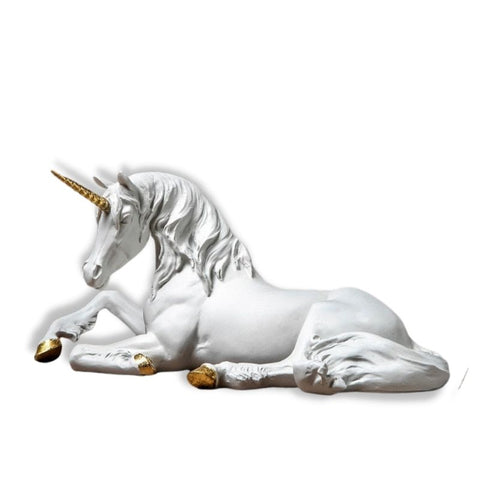 Einhorn-Pferdestatue<br> Weiß