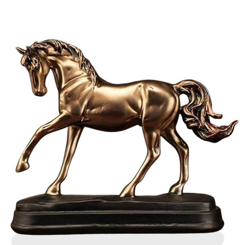 Pferdestatue<br> Goldbronzeeffekt 20 cm