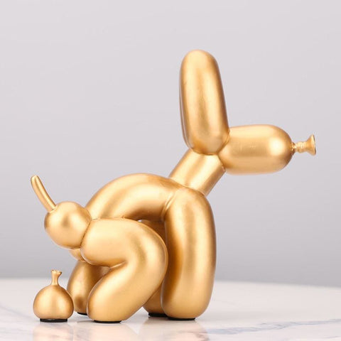 Ballon-Hundestatue<br> „Poop“-Harz